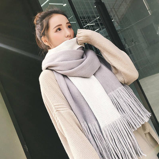 Women Scarf Long Size Warm Fashion Scarves & Wraps for Lady Casual Patchwork Accessories