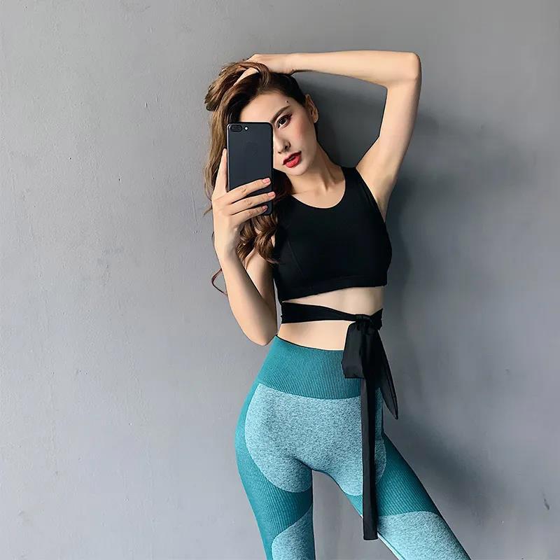 Seamless Women Yoga Set Workout Sportswear Gym Clothing Fitness High Waist Leggings Sports Suits