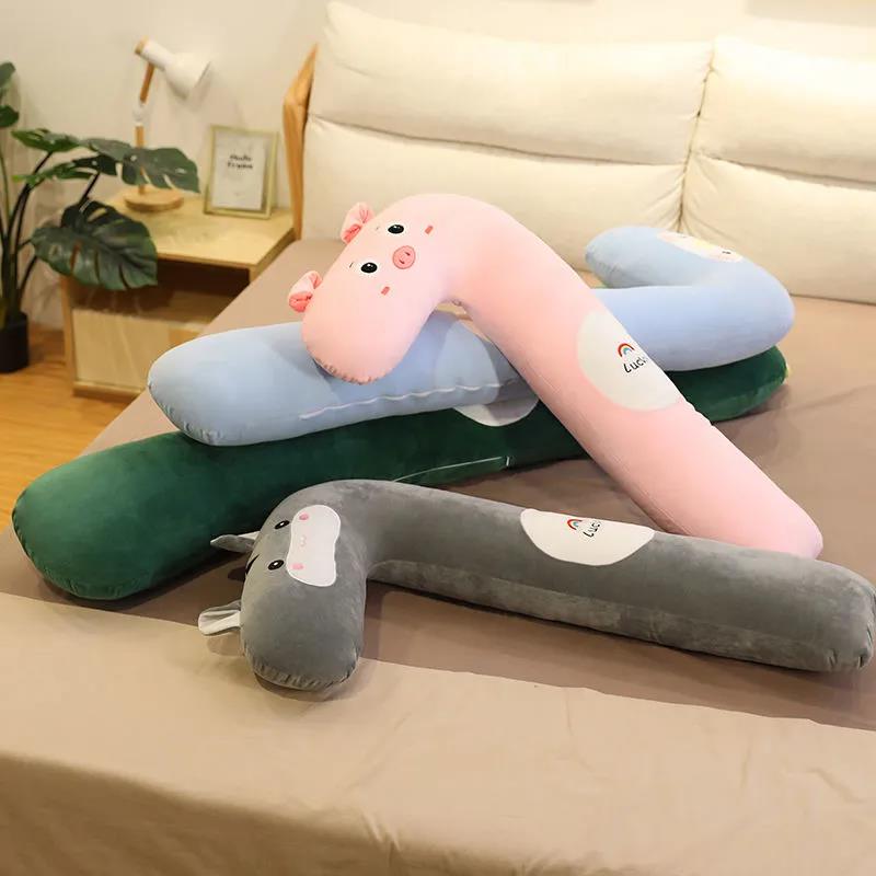 Soft Plush Strip Pillow Children's Lovely Sleeping Artifact Side Sleeping Clip Leg Bed Back Cushion with Pillow Removable and Washable