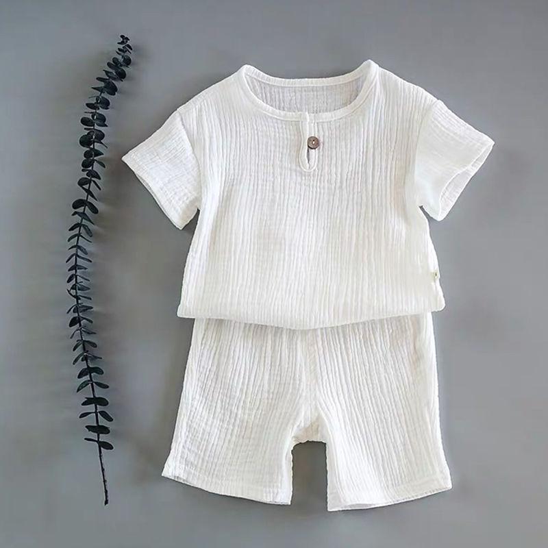 T-shirt + Shorts Sets Children's Clothing Boys and Girls Baby Short-sleeved Summer Suit 100% Cotton Children's Summer Clothes