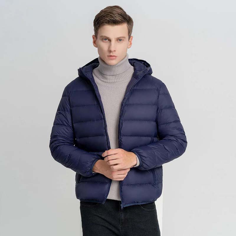 Winter Padded Jacket Mens Brand Thin Duck Down Collar Casual Warm Coats Outerwear Parka Jackets  Down Jackets