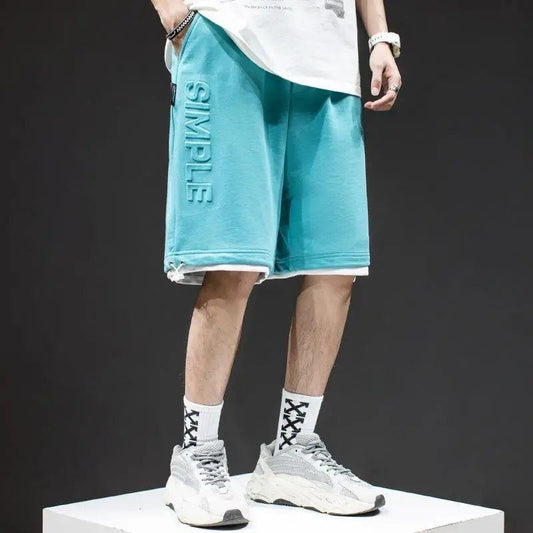 Summer Shorts Men's Loose Large Size Beach Pants Straight Stitching Five-point Guard Pants