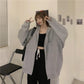 Autumn Hooded Cardigan Sweater Female Student Mid-length Top Coat Ins Korean Version Loose All-match Jacket Zipper Coat Long-sleeved Hooded Sweater