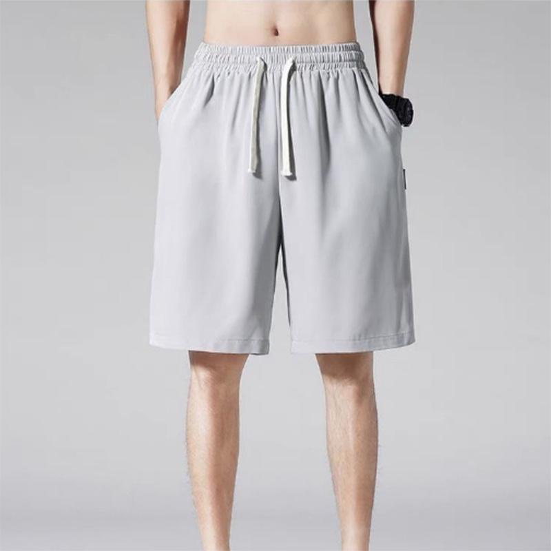 Ice Silk Large Size Shorts Men's Summer Thin Section Tide Brand Quick-drying Sports Five-point Pants Men's Middle Pants Loose Casual Beach Pants