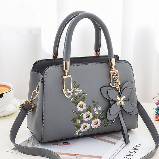 Embroidered butterfly PU Leather Handbags For Women Bags Luxury Top-Handle Bags Large Capacity Personality Crossbody Bag