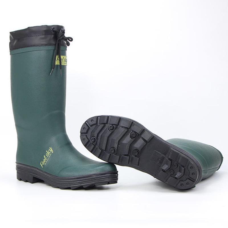 Fashion High Tube Rubber Rain Boots Water Shoes Breathable Non-slip Comfortable Fishing Shoes Outdoor Rubber Shoes