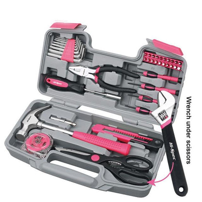 Multifunctional Household Hand Tool Set Pink Hardware Toolbox Wrench Screwdriver Pliers Hammer 40pcs Hand Tools Box Electrical