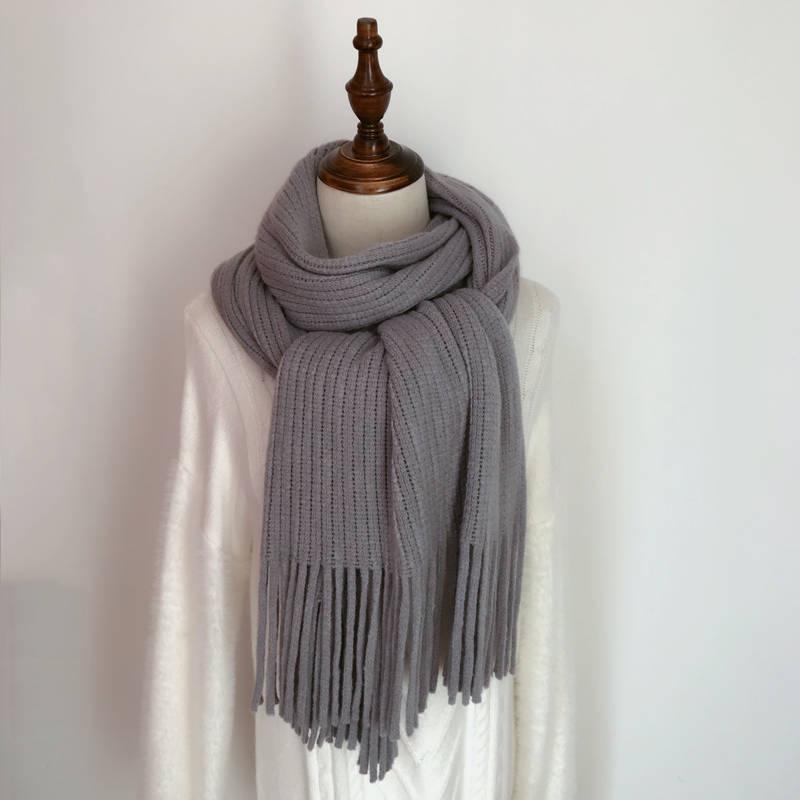 Winter Scarf Women Knitting Wool Scarves Knitted Thicken Warm Shawl Student Scarf