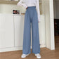 WTEMPO Women's High Waist Casual Pants Super Long Elastic Waist Straight Loose Casual Daily