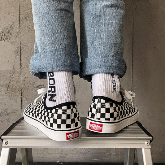 Plaid Canvas Shoes Low-top Sneakers Versatile Cloth Shoes Casual Couple Shoes Flat-bottomed Low-top Sneakers Casual Shoes