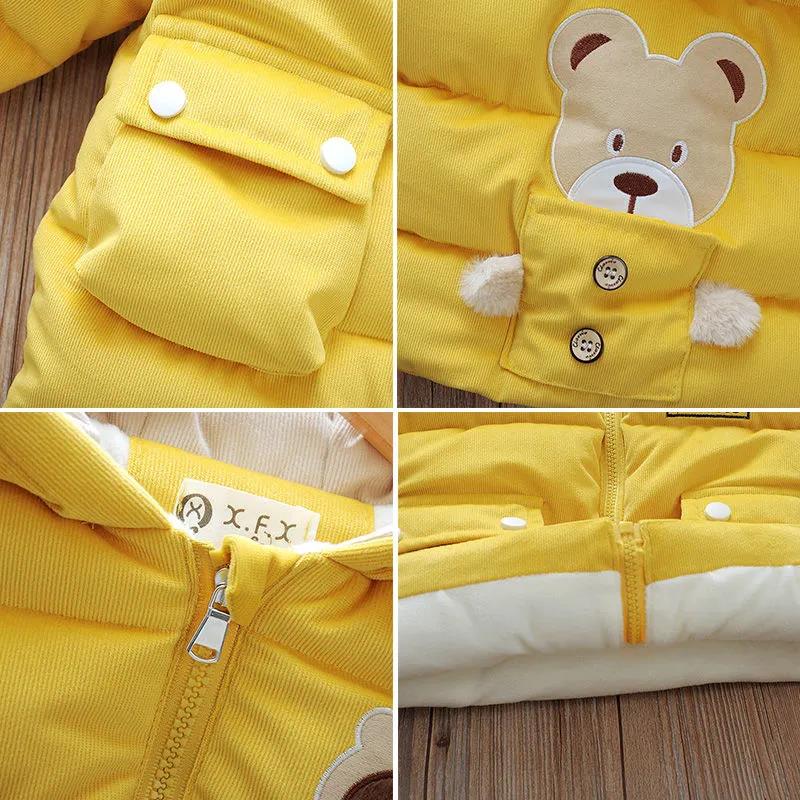 Boy's Padded Jacket New Girl's Padded Jacket Baby Winter Clothes Thick Velvet Mid-length Baby Child Warm Cotton Coat