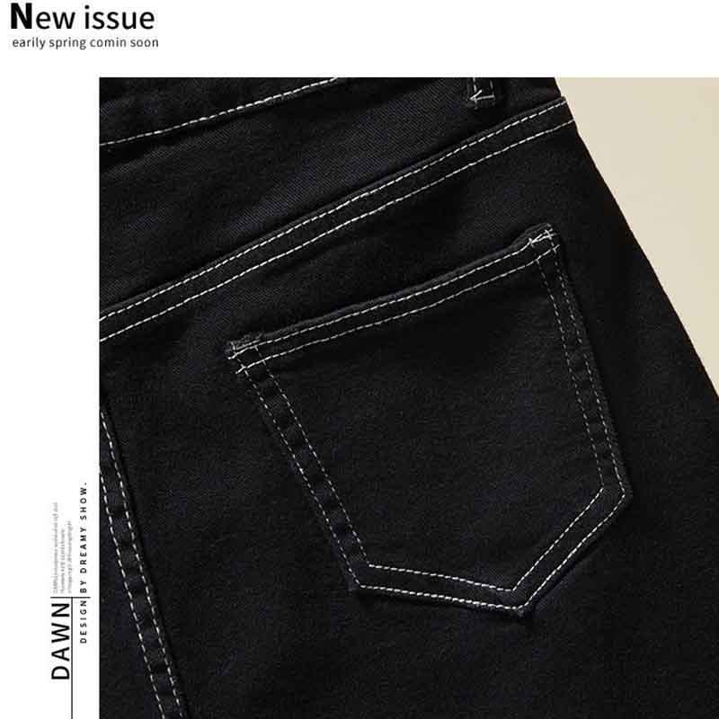 Plus Size Plus Size Shorts Women's Summer Black Korean Style Stretch Denim Shorts Women's Loose Wide-leg Shorts