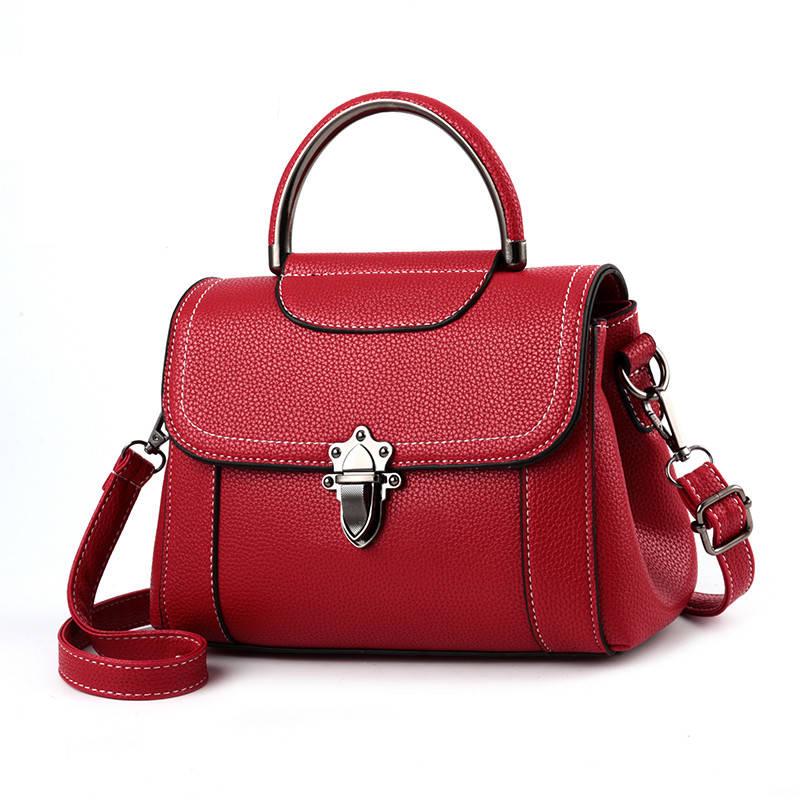 Simple Messenger Bag Women Leather Waterproof Anti-theft Large Capacity Square Handbag Shoulder Bag