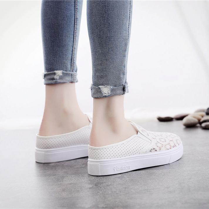 Women Summer Baotou Shoes Antiskid Soft Bottom Solid Color Shoes Outdoor Casual Mesh Patchwork Low Top Shoes