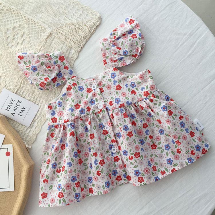 Girls Dress Sleeveless Baby Kids Clothes Summer Children Clothing Printing Embroidery Girl Clothes Toddler Dresses