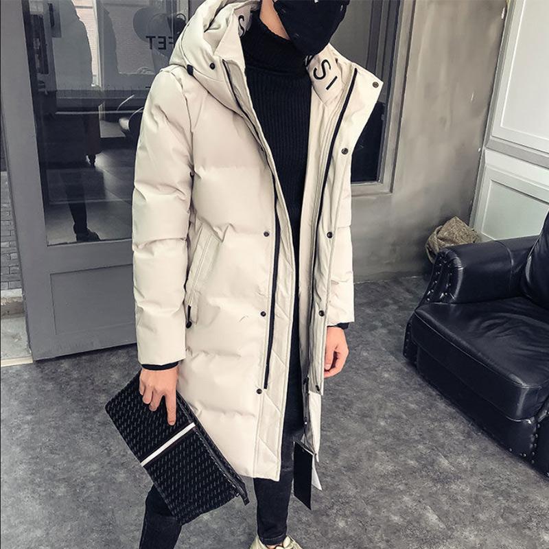 Mid-length Cotton-padded Jacket Men's Winter Trend Cotton-padded Jacket Men's Korean Style Slim-fitting Hooded Padded Jacket Winter Jacket