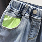 Girls and Boys Old Pants Spring and Autumn Korean Loose Jeans Casual Pants Solid Color Trousers Jeans