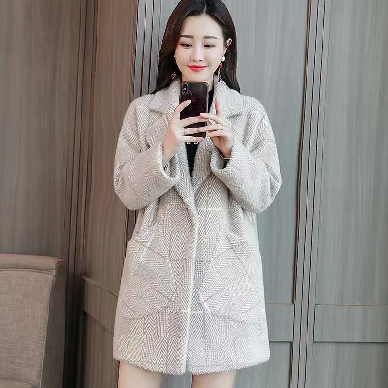 Woolen Coat Women Autumn and Winter Mid-length Slim and Thin Short Double-sided Woolen Coat