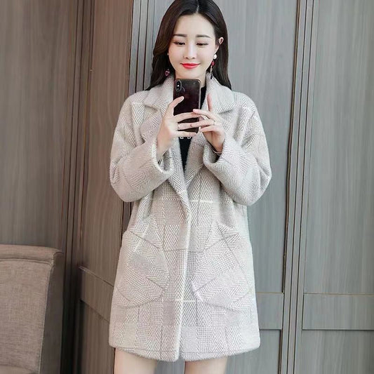 Woolen Coat Women Autumn and Winter Mid-length Slim and Thin Short Double-sided Woolen Coat