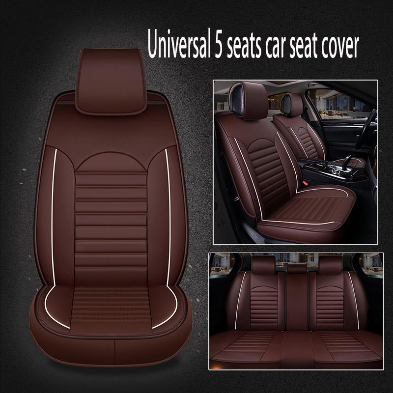 Universal 5 set Auto Seat Cushion Leather 5 seats Universal Car seat cover Waterproof Car Seat Cover