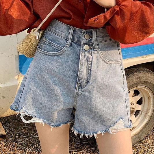 Denim shorts High waist and loose shorts for women Short Pants  Summer Thin shorts Casual  Short jeans