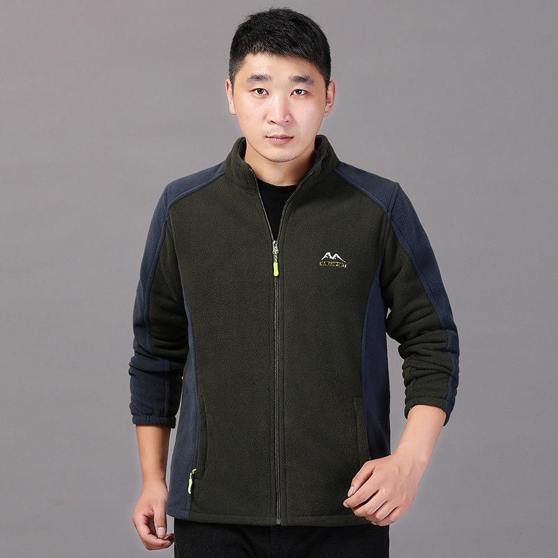 Autumn and Winter Polar Fleece Outdoor Jacket Fleece Top Sports Casual Cardigan Jacket Loose and Fat Middle-aged and Elderly Men's Dad Outfit