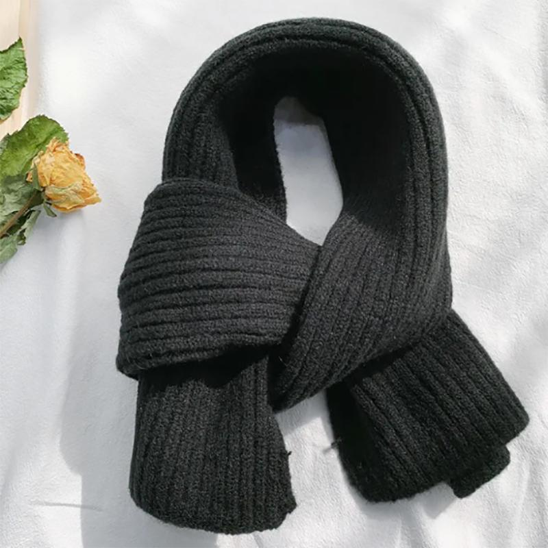 Small Scarf Female Winter Solid Color Wool Knitted Bib Korean Male Wild Winter Bib