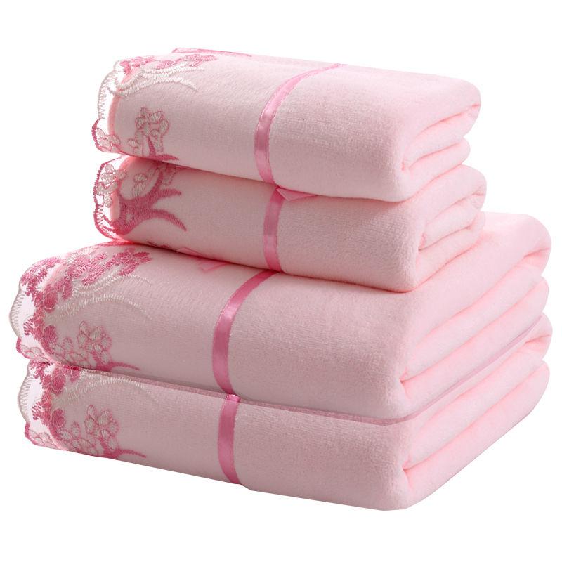 2PC Household Towel Set Bath Towel Towel Fabric Soft and Absorbent Strong Wash Face and Bath Bathroom Towels Are Soft and Do Not Shed Hair