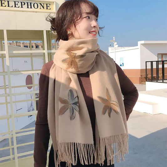 Korean Style Plaid Scarf Women Winter All-match Shawl Thick Cute Scarves Women