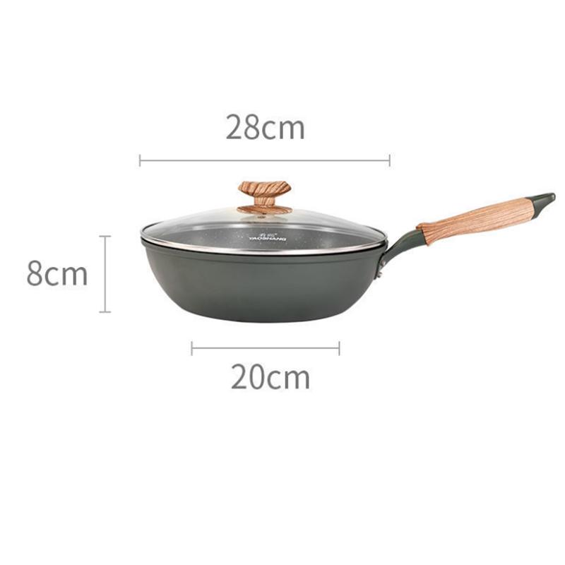 Small Frying Pan Non-stick Pan Light Oil Fume Frying Pan Household Induction Cooker Gas Stove Suitable for Frying Pan