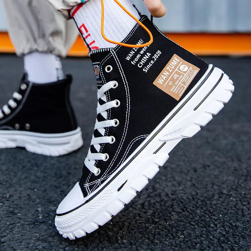 Summer High-top Canvas Sneakers Korean Style Trendy All-match Shoes Hong Kong Style Casual Cloth Shoes