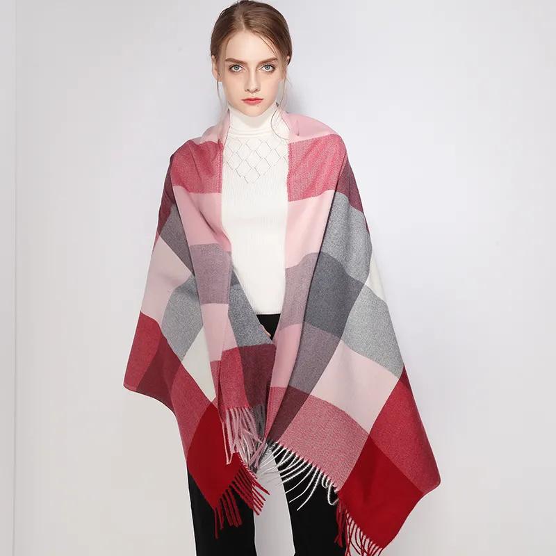 Scarfs for Women Cashmere Warm Tassel Long Plaid Ladies Scarves Shawls Fashion Scarf Wraps Female