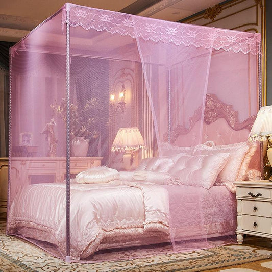 Single Door Mosquito Net Encryption Single Door Home Traditional Old-fashioned Floor Without Bracket Strap Mosquito Net Lace Princess Style