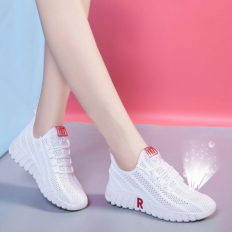 Cloth Shoes Women's Walking Shoes Soft Bottom Non-slip Mom Sneakers Breathable Net Shoes Fashion Casual Single Shoes