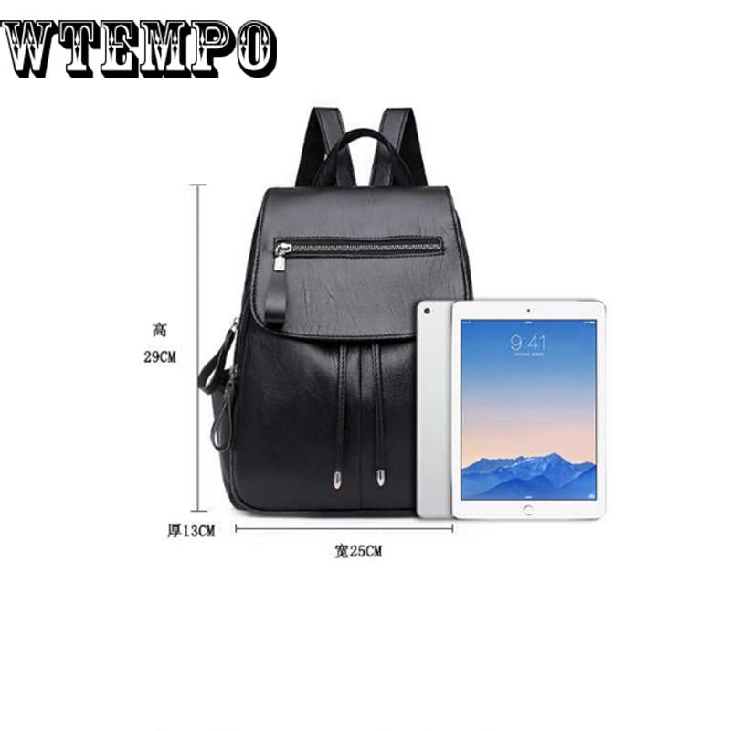 Trendy Female PU Leather Backpacks Women Small School Bags Women High Quality Casual Rucksack