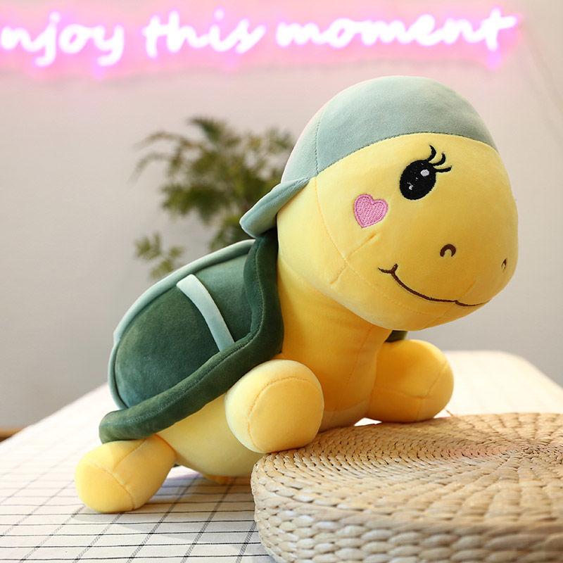 Lovely Tortoise Pillow Plush Toy Soft Tortoise Doll Pillow Cute Plush Doll Boy and Girl Sleeping Hug Birthday Present