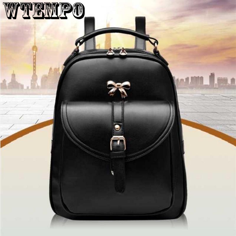 New Women Leather Backpacks Female Shoulder Bag Sac A Dos Ladies Bagpack Vintage School Bags