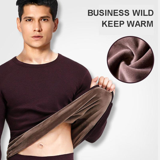 Men's Thermal Underwear Plus Velvet Plus Size Suit Autumn and Winter Slim Autumn Clothes Long Pants