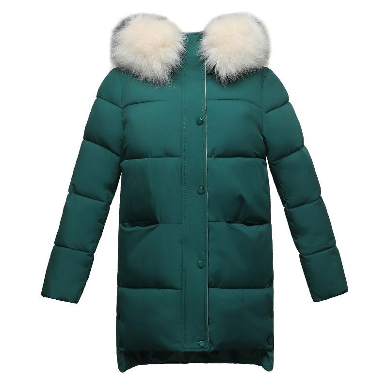 Women's Mid-length Down Cotton Jacket Winter Simple Loose Padded Bread Jacket Student Cotton All-match Parker Clothing