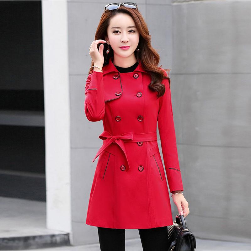 Windbreaker Large size Woolen coat Spring and Autumn Large Size Woman's clothing Long sleeves