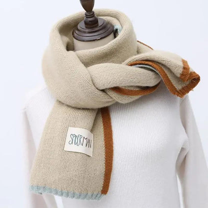 Scarf Women Winter Korean Version of Wool Knitted Scarf Wild Women Warm Thickened Long Scarfs