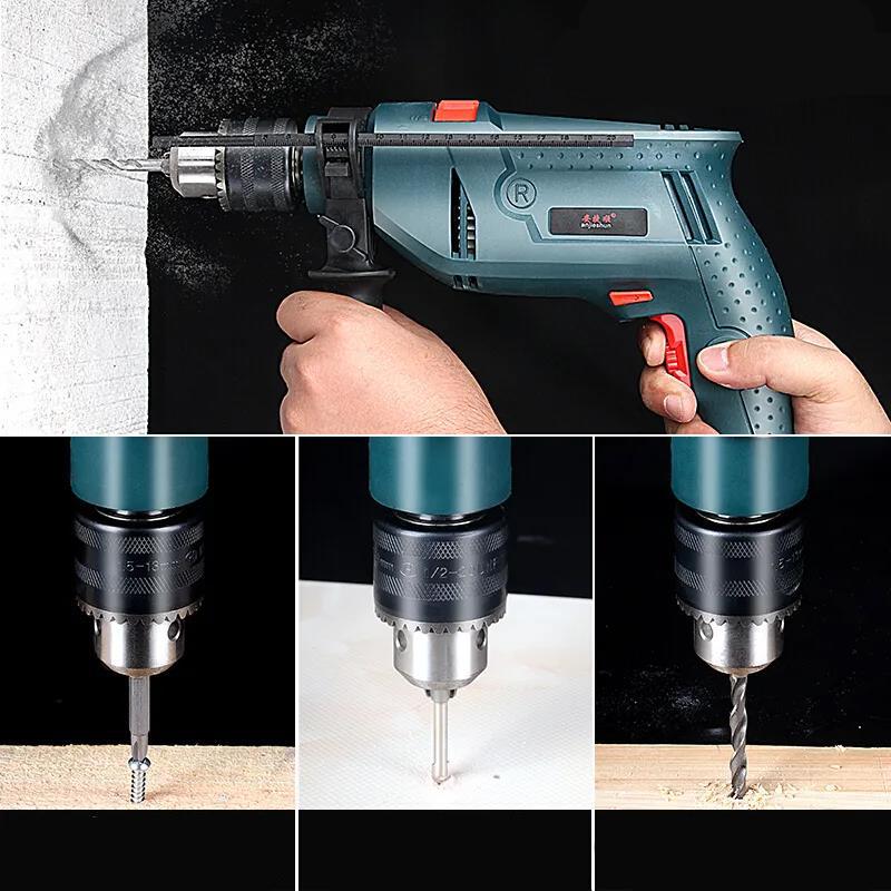 Full Impact Drill Electric Drill Set Electric Screwdriver Plug-in Motor for Drilling Cutting and Polishing