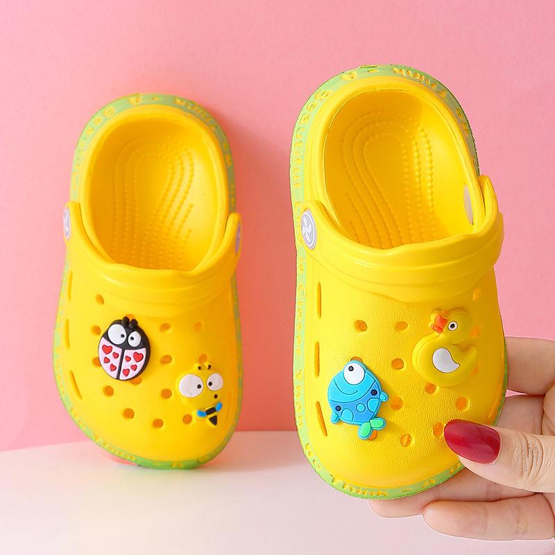 Children Cartoon Cave Shoes  Beach Summer Children's Slippers Antiskid Soft Bottom  Little Bee EVA Rubber Plastic Baby Sandals Slippers