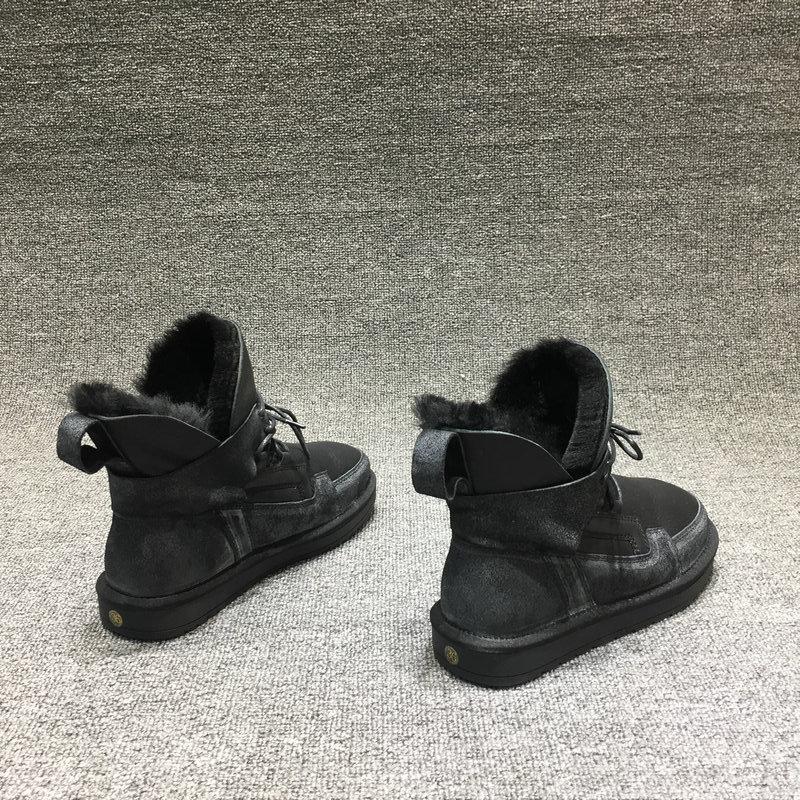 Women's Winter Shoes Snow Boots Fur Boots Black Ankle Booties Goth Punk Shoes Genuine Leather Boots Warm Plush Boots