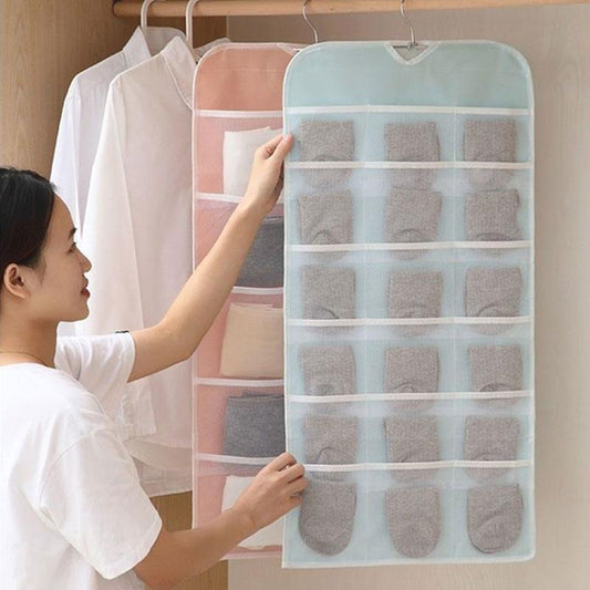 Multi-sided Double-sided Storage Bag Underwear Storage Hanging Bag Dormitory Wardrobe Panties Socks Wardrobe Bag Storage Bag Student Hanging Pocket