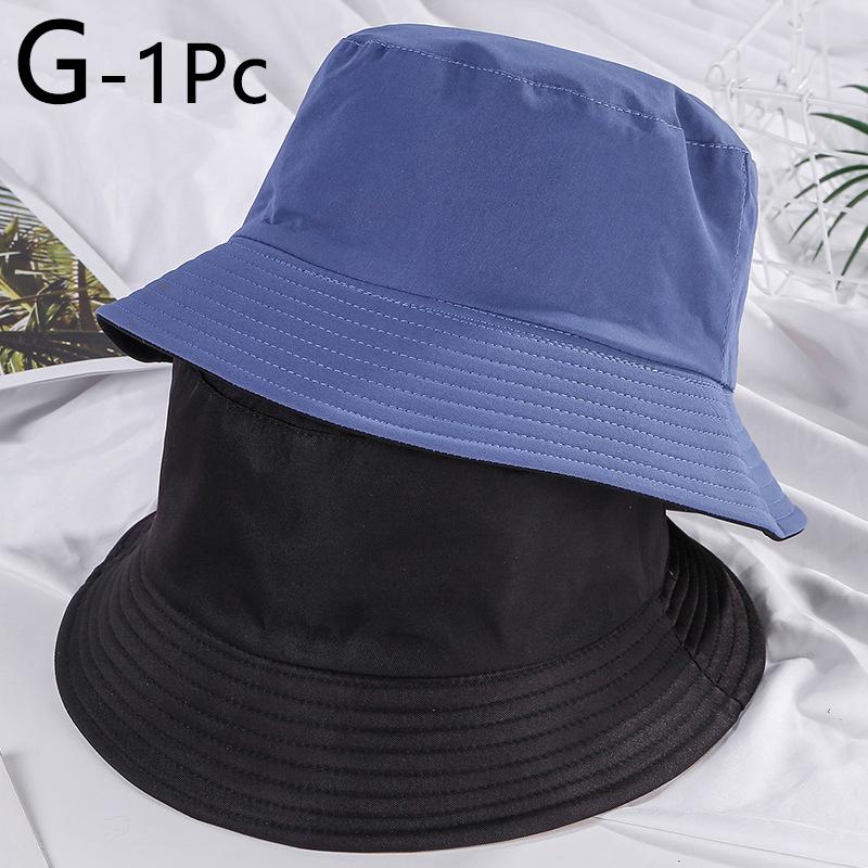 1pc Summer Foldable Bucket Hat Women Outdoor Sunscreen Cotton Cap Female Hat Wide Brim Fisherman's Hats