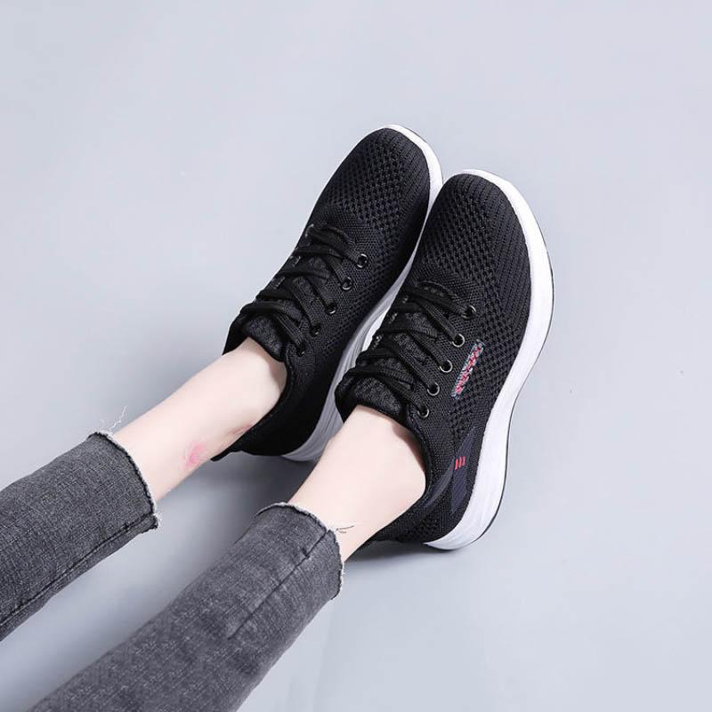 Spring Autumn Fashion Casual Sports Women's Shoes Korean Version All-match Breathable Mesh Sports Shoes Thin Single Shoes