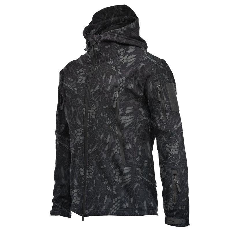 Autumn and Winter Fleece Jacket Outdoor Jackets Soft Shell Waterproof Warm Camouflage Mountaineering Suit