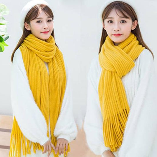 Female Wool Scarf Women Cashmere Scarves Long Shawl Wrap Blanket Warm Tippet