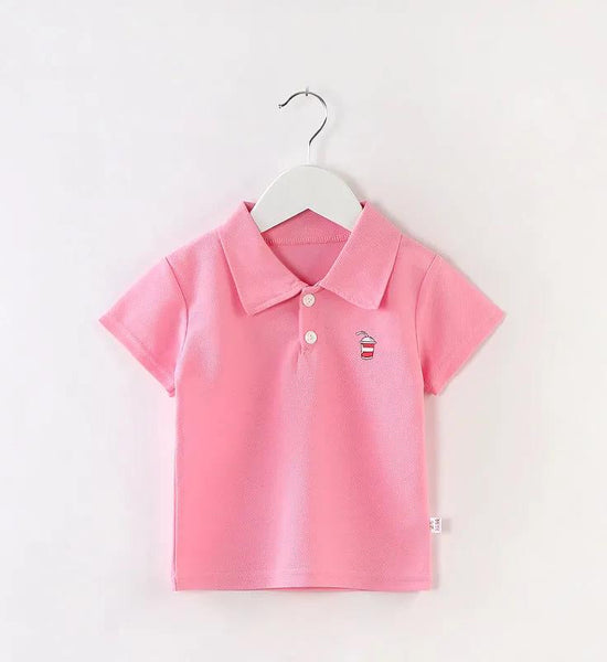 Boys Short-sleeved T-shirt Baby Polo Shirt Summer Coat Thin Section Children's Short-sleeved Lapel Baby Half-sleeved